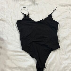 Black Spaghetti Strap Bodysuit